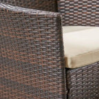 Ensemble de salle à manger d'extérieur 6 pièces en bois et osier avec chaises et banc Boden par Christopher Knight Home