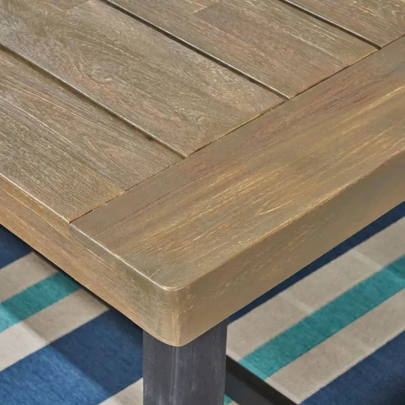 Ensemble de salle à manger d'extérieur 6 pièces en bois et osier avec chaises et banc Boden par Christopher Knight Home