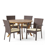 Ensemble de salle à manger Baldwin 5 pièces en bois d'acacia et osier par Christopher Knight Home