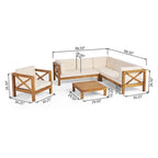 Ensemble canapé modulable et fauteuil Brava Outdoor en acacia par Christopher Knight Home
