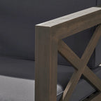Ensemble canapé modulable et fauteuil Brava Outdoor en acacia par Christopher Knight Home