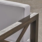 Ensemble canapé modulable et fauteuil Brava Outdoor en acacia par Christopher Knight Home