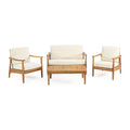 Ensemble de conversation d'extérieur 4 places en bois d'acacia Willowbrook par Christopher Knight Home