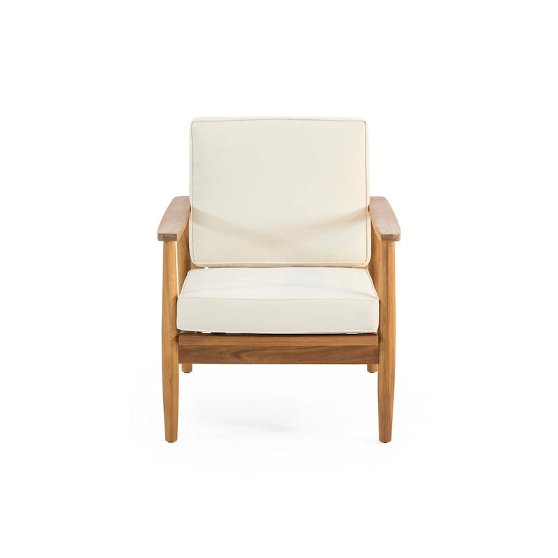 Ensemble de conversation d'extérieur 4 places en bois d'acacia Willowbrook par Christopher Knight Home