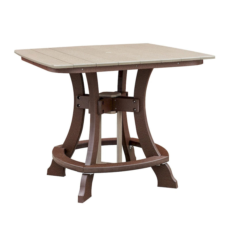 Ensemble de salle à manger carré 5 pièces hauteur comptoir OS Home and Office en bois patiné sur une base marron Tudor