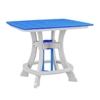 Ensemble de salle à manger cinq pièces de hauteur comptoir carré OS Home and Office en bleu sur une base blanche