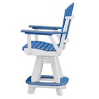 Ensemble de salle à manger cinq pièces de hauteur comptoir carré OS Home and Office en bleu sur une base blanche
