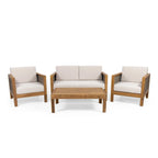 Ensemble de conversation d'extérieur Linwood 4 pièces en bois d'acacia par Christopher Knight Home