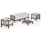 Ensemble de conversation d'extérieur Brava 6 pièces en bois d'acacia par Christopher Knight Home
