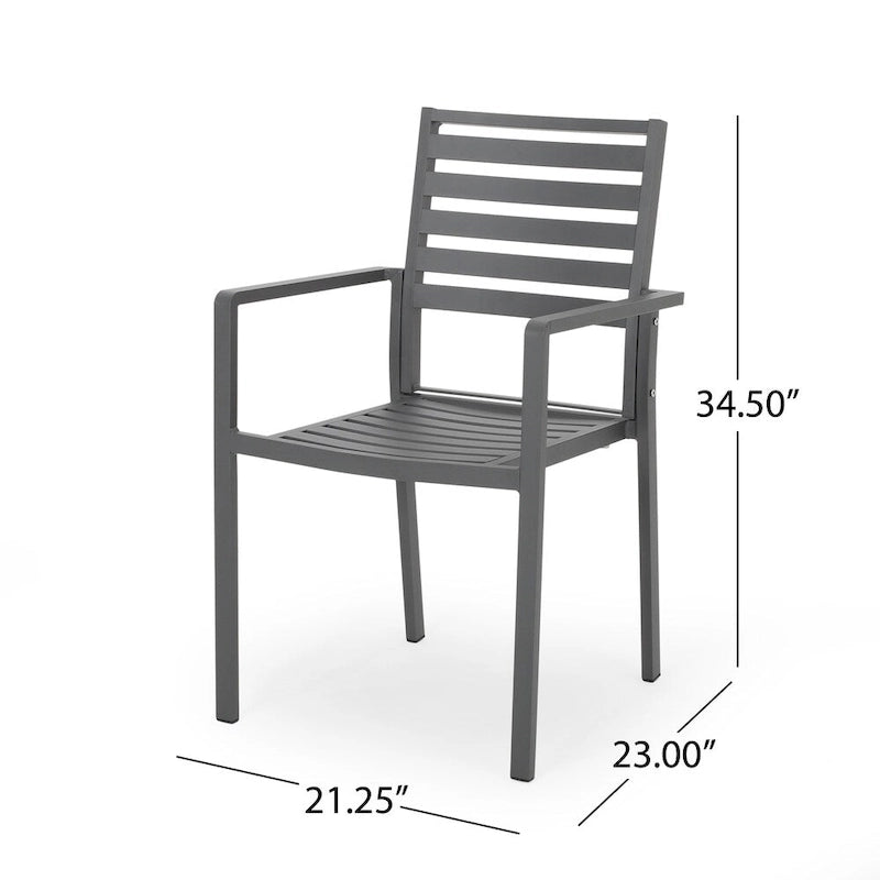 Ensemble de salle à manger d'extérieur moderne 6 places en aluminium Pabara avec table extensible par Christopher Knight Home