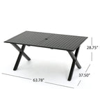 Ensemble de salle à manger d'extérieur moderne 6 places en aluminium Pabara avec table extensible par Christopher Knight Home