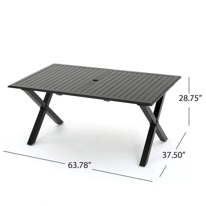 Ensemble de salle à manger d'extérieur moderne 6 places en aluminium Pabara avec table extensible par Christopher Knight Home