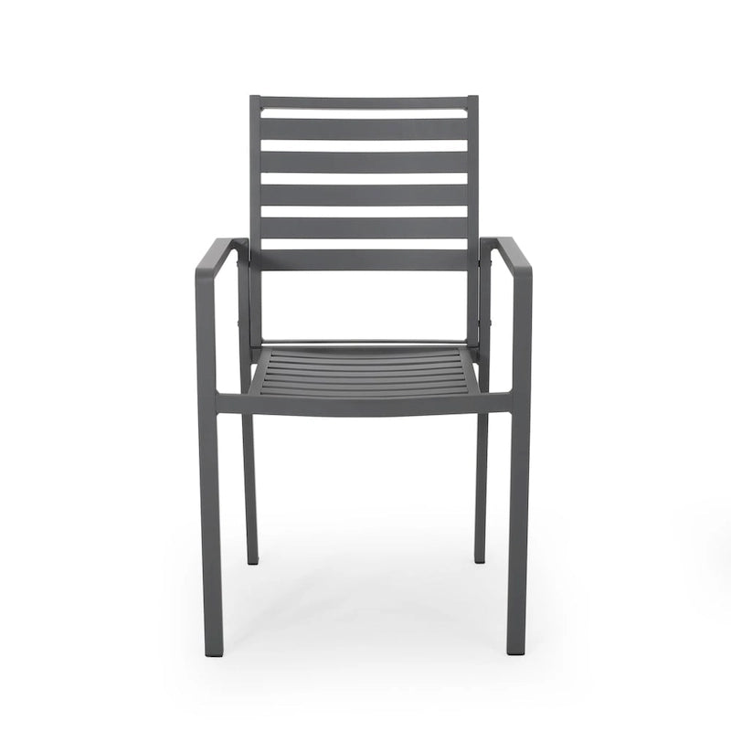 Ensemble de salle à manger d'extérieur moderne 6 places en aluminium Pabara avec table extensible par Christopher Knight Home