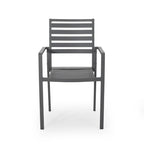 Ensemble de salle à manger d'extérieur moderne 6 places en aluminium Pabara avec table extensible par Christopher Knight Home