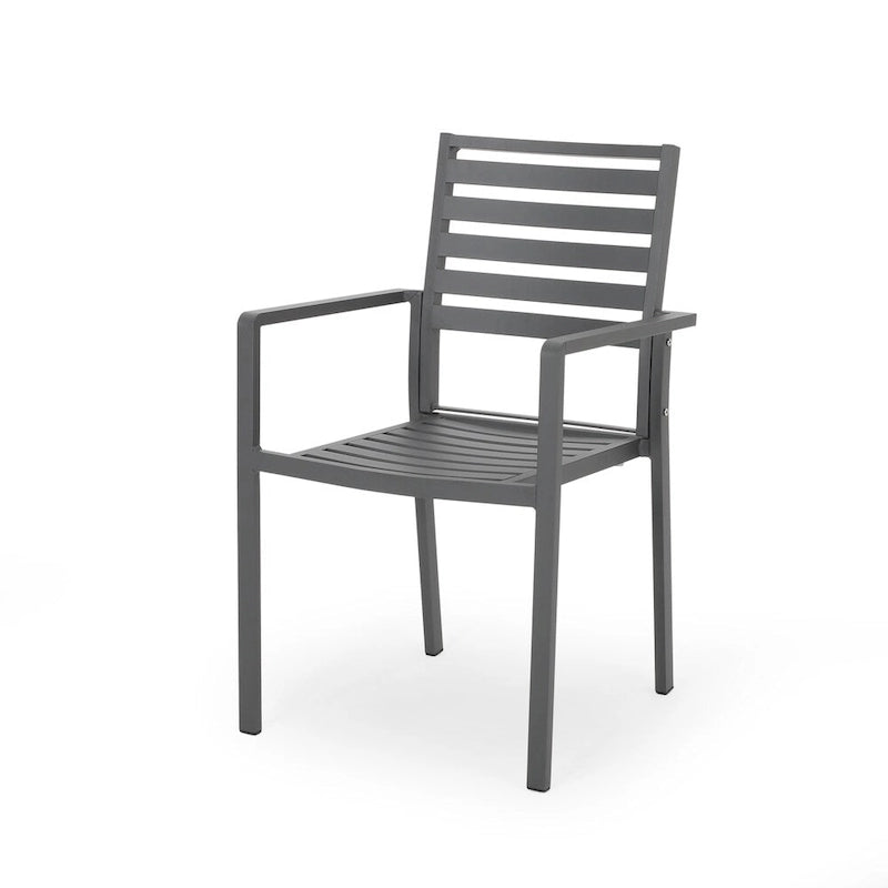Ensemble de salle à manger d'extérieur moderne 6 places en aluminium Pabara avec table extensible par Christopher Knight Home