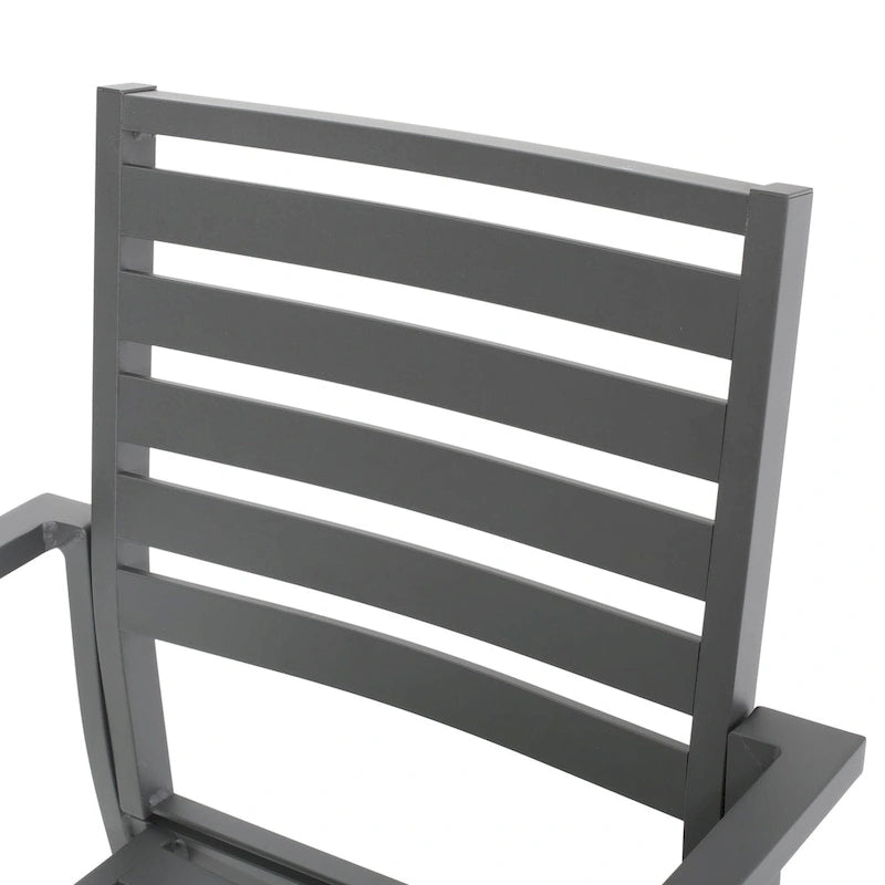 Ensemble de salle à manger d'extérieur moderne 6 places en aluminium Pabara avec table extensible par Christopher Knight Home