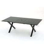 Ensemble de salle à manger d'extérieur moderne 6 places en aluminium Pabara avec table extensible par Christopher Knight Home