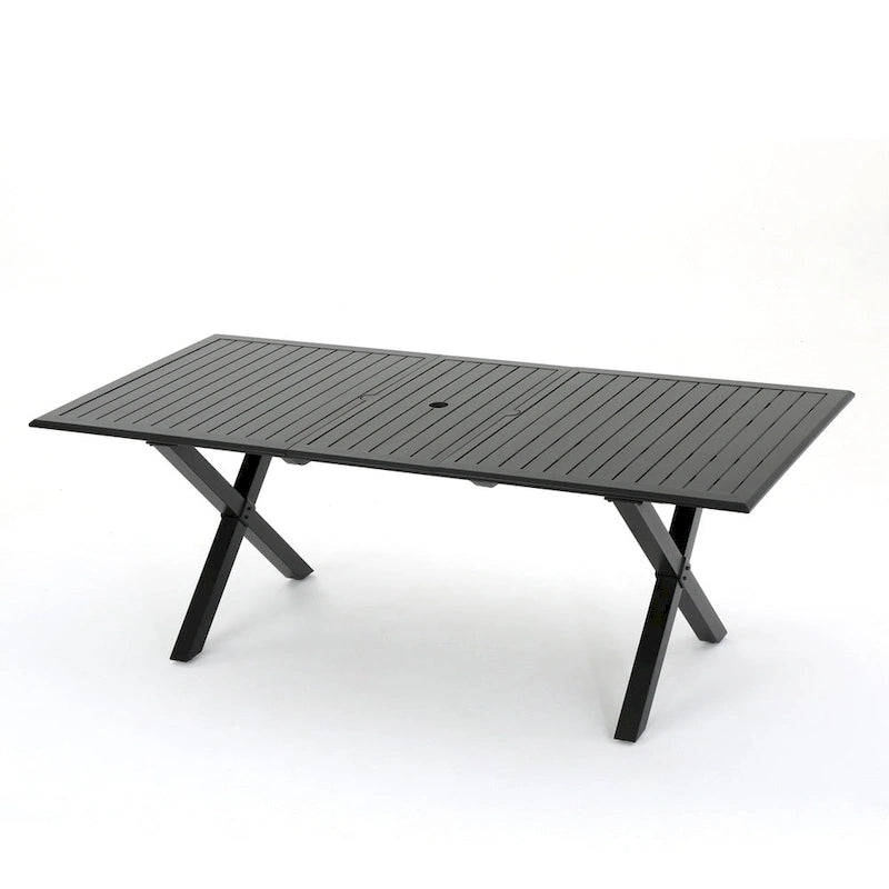 Ensemble de salle à manger d'extérieur moderne 6 places en aluminium Pabara avec table extensible par Christopher Knight Home