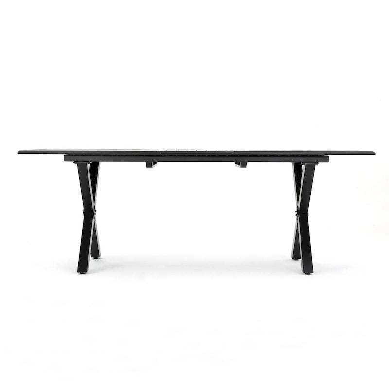Ensemble de salle à manger d'extérieur moderne 6 places en aluminium Pabara avec table extensible par Christopher Knight Home