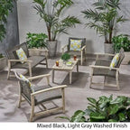Ensemble de conversation extérieur 5 pièces Hampton Wicker/bois d'acacia par Christopher Knight Home