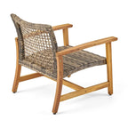 Ensemble de conversation extérieur 5 pièces Hampton Wicker/bois d'acacia par Christopher Knight Home