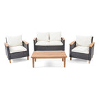 Ensemble de conversation à table basse 4 places Isla Outdoor par Christopher Knight Home