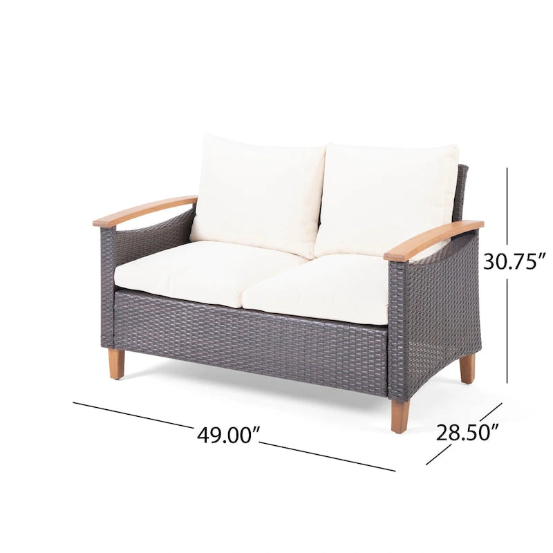 Ensemble de conversation à table basse 4 places Isla Outdoor par Christopher Knight Home
