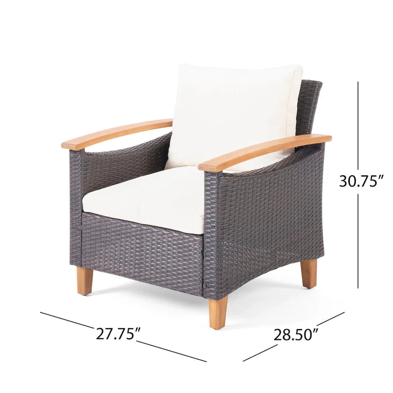 Ensemble de conversation à table basse 4 places Isla Outdoor par Christopher Knight Home