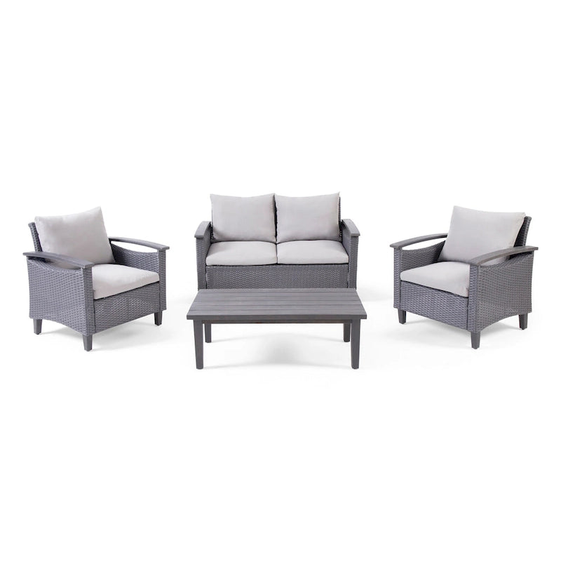 Ensemble de conversation à table basse 4 places Isla Outdoor par Christopher Knight Home