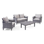 Ensemble de conversation à table basse 4 places Isla Outdoor par Christopher Knight Home