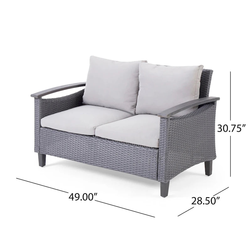 Ensemble de conversation à table basse 4 places Isla Outdoor par Christopher Knight Home