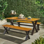 Sanibel Outdoor 3-piece Acacia Wood Dining Set by Christopher Knight Home