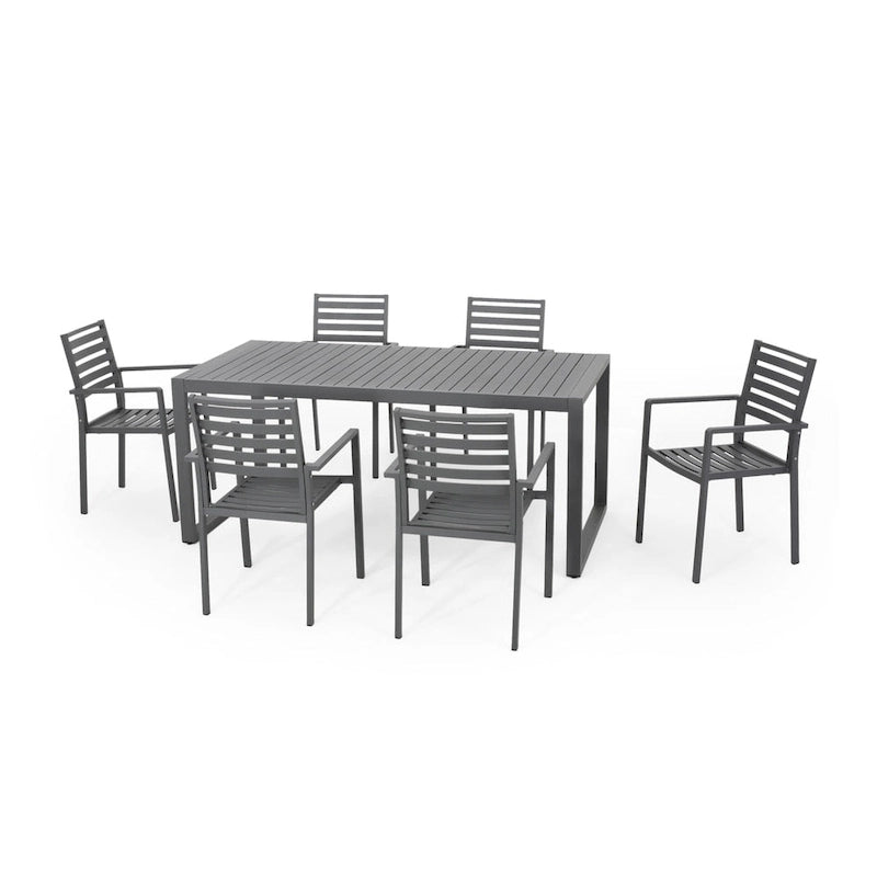 Ensemble de salle à manger en aluminium 6 places Paz par Christopher Knight Home
