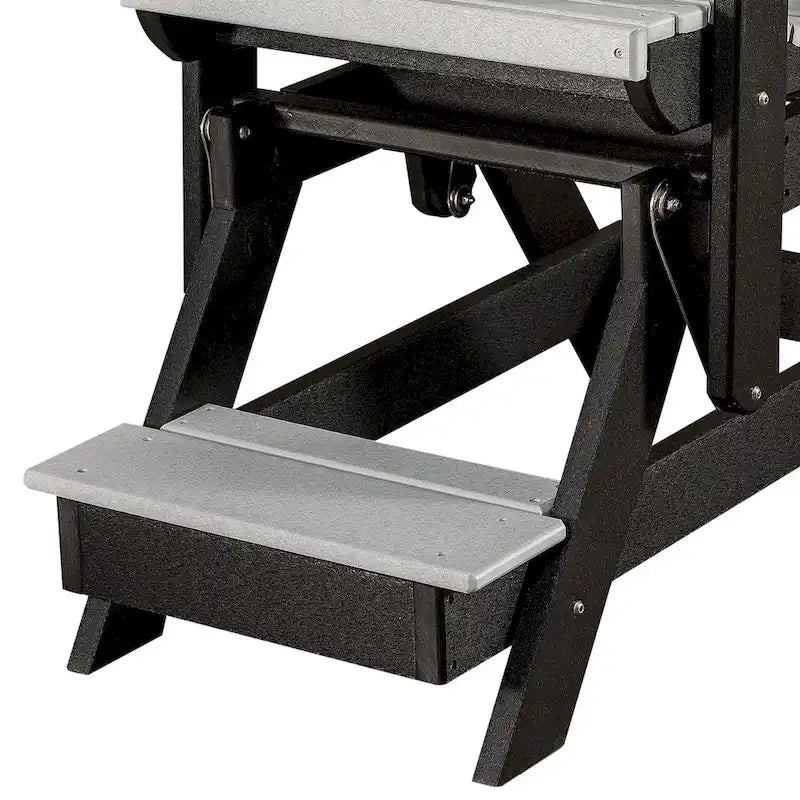 OS Home and Office Model Double Balcony Height Glider avec Table Centrale Gris Clair et Noir - N/A