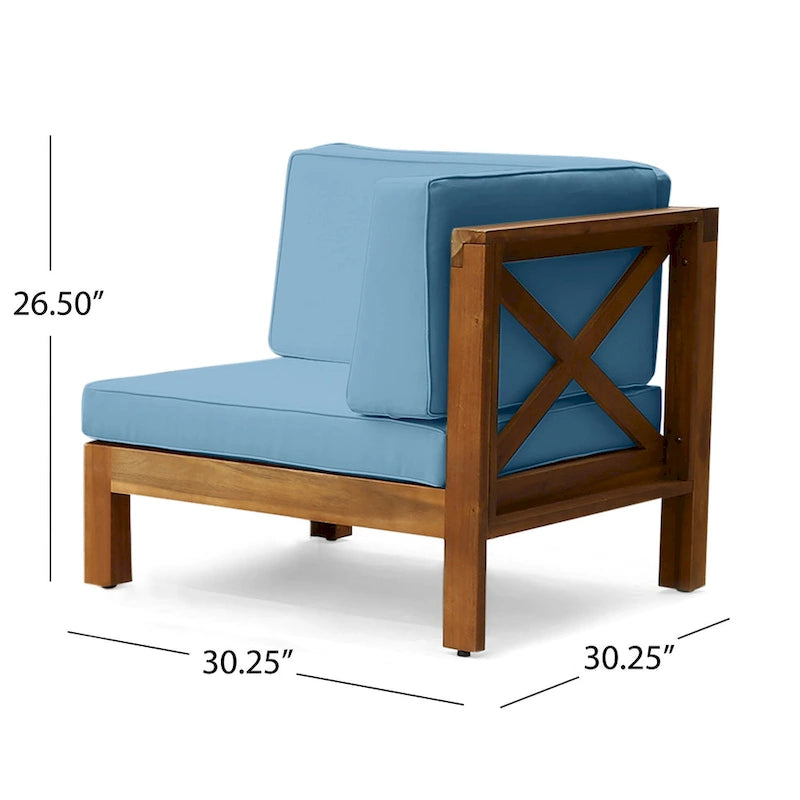 Ensemble de canapé d'angle 9 pièces en bois d'acacia Brava de Christopher Knight Home
