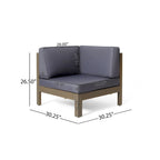 Ensemble de canapé d'angle 9 pièces en bois d'acacia Brava de Christopher Knight Home