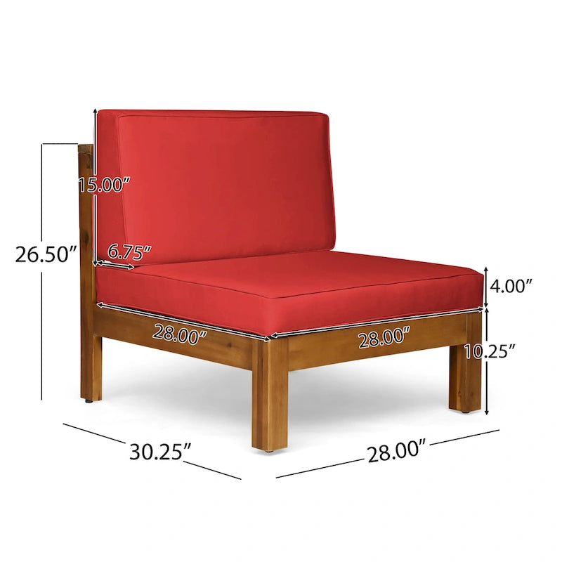 Ensemble de canapé d'angle 9 pièces en bois d'acacia Brava de Christopher Knight Home