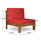Ensemble de canapé d'angle 9 pièces en bois d'acacia Brava de Christopher Knight Home