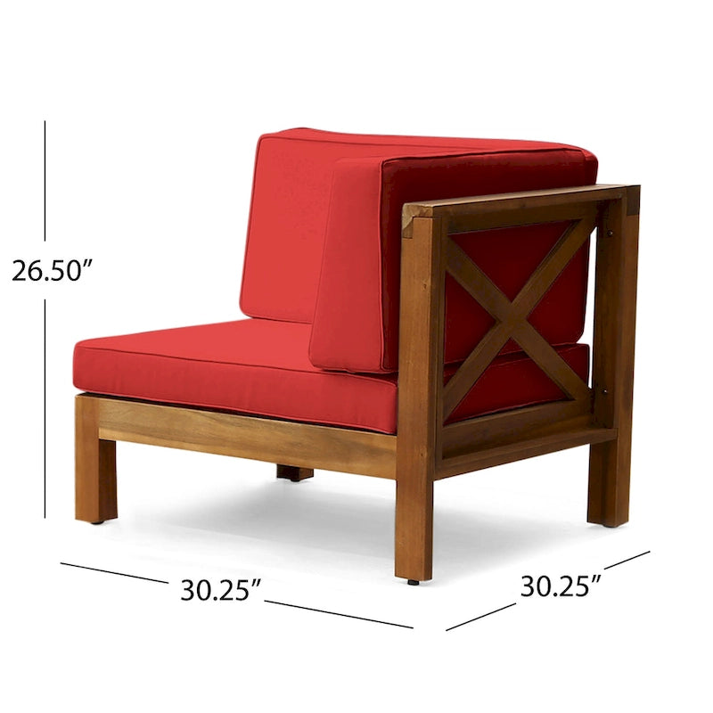 Ensemble de canapé d'angle 9 pièces en bois d'acacia Brava de Christopher Knight Home