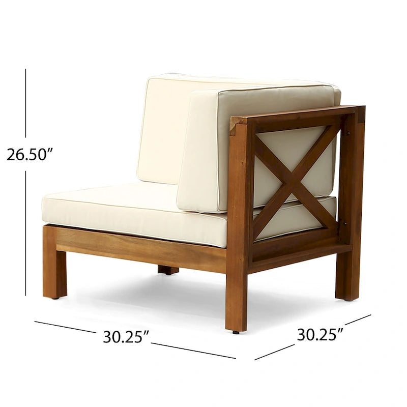 Ensemble de canapé d'angle 9 pièces en bois d'acacia Brava de Christopher Knight Home