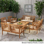 Ensemble de conversation 8 places en bois d'acacia Caydon de Christopher Knight Home