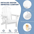 Chaise Adirondack pliante d'extérieur avec porte-gobelet