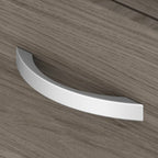Classeur mobile Noyer Hickory/Gris/Blanc avec 2 tiroirs verrouillables et roulettes doubles