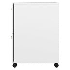 Classeur mobile Noyer Hickory/Gris/Blanc avec 2 tiroirs verrouillables et roulettes doubles