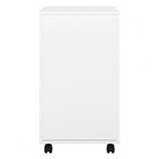 Classeur mobile Noyer Hickory/Gris/Blanc avec 2 tiroirs verrouillables et roulettes doubles