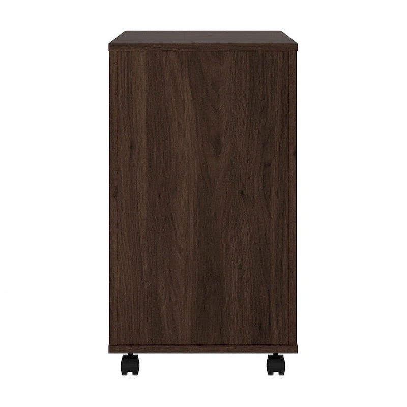 Classeur mobile Noyer Hickory/Gris/Blanc avec 2 tiroirs verrouillables et roulettes doubles