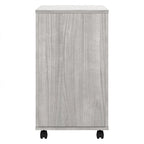 Classeur mobile Noyer Hickory/Gris/Blanc avec 2 tiroirs verrouillables et roulettes doubles
