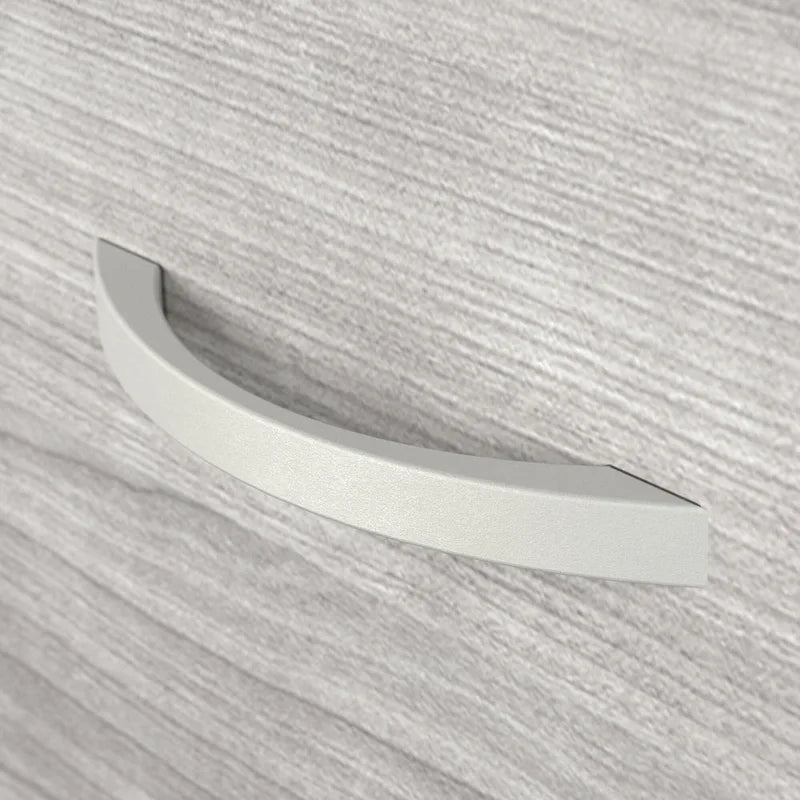Classeur mobile Noyer Hickory/Gris/Blanc avec 2 tiroirs verrouillables et roulettes doubles