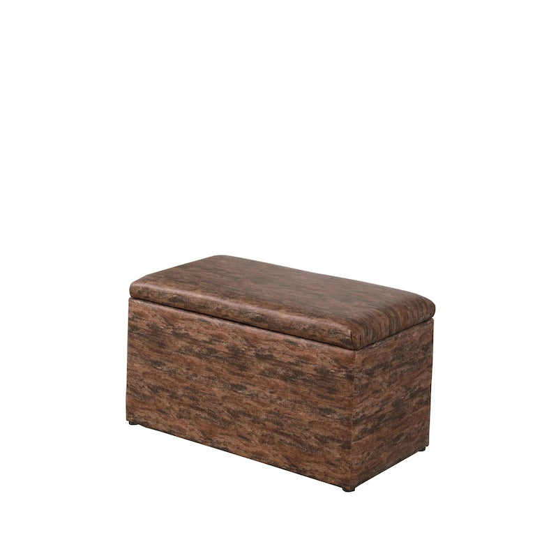 Poufs de rangement à pieds en bois, motif écossais beige/gris/bleu/marron, ensemble de 3 pièces