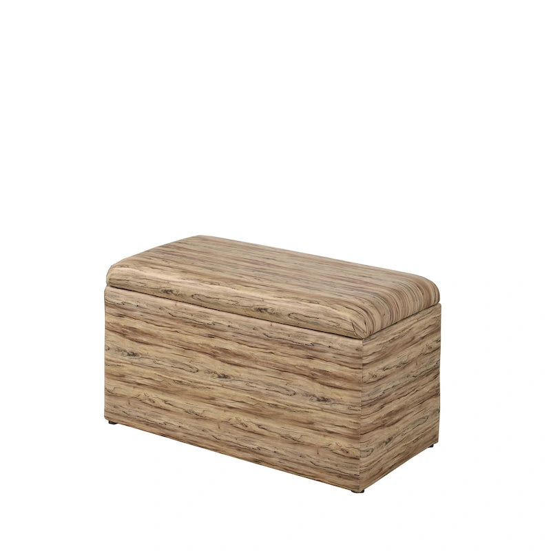 Poufs de rangement à pieds en bois, motif écossais beige/gris/bleu/marron, ensemble de 3 pièces
